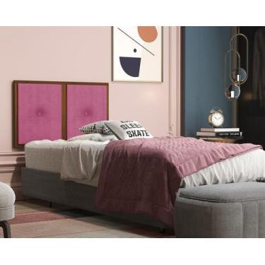Imagem de Painel Cabeceira Box Solteiro 0,90 Madeira Suede Pink - Comprar Moveis
