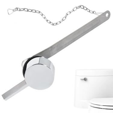 Imagem de Kit de substituição de alça de vaso sanitário de montagem frontal, alavanca de descarga universal com correntes de aço inoxidável compatível com Kohler Cimarron Toilet K-GP1034693-CP, cromado polido