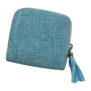 Imagem de Colaxi Estojo organizador de joias pequeno para viagem, com zíper e pingente, ideal para guardar pequenos objetos. Perfeito para mulheres em viagens de, Céu Azul