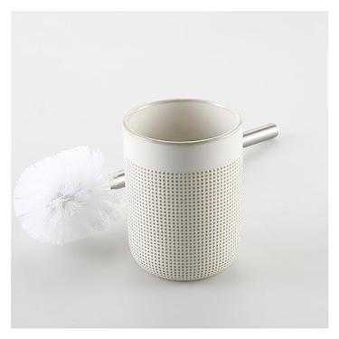 Imagem de Escova de vaso sanitário nórdica simples conjunto de escovas de vaso sanitário de cerâmica cabo longo escova de banheiro limpeza doméstica escova de vaso sanitário esfregão de banheiro