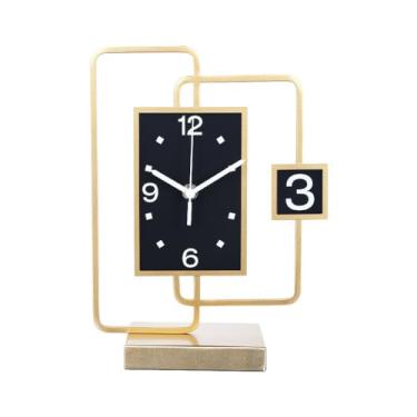 Imagem de Relógio de mesa moderno simples relógio de mesa sala de estar casa quarto moda relógio de mesa personalidade atmosfera desktop relógio de escritório relógio de mesa (B)