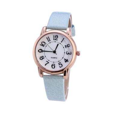 Imagem de Relógio Digital De Pulso Com Pulseira De Couro Fosco Para Mulheres, Re