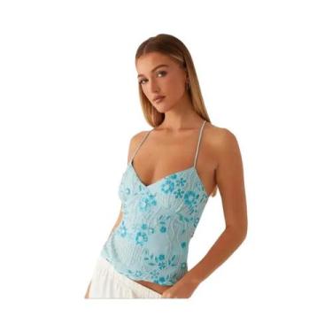 Imagem de Top Cropped Feminino Com Alças Finas E Lantejoulas, Estilo Fairycore, 