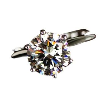 Imagem de 925 prata esterlina real moissanite anel graça banquete brilhante jóia