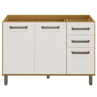 Imagem de Balcão de Cozinha Para Pia 120cm Rita Freijó/Off Acetinado Z44 - Mpoze