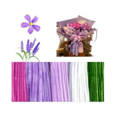 Imagem de Kit De Artesanato Com 250 Peças De Hastes De Chenille Em 5 Cores Paste