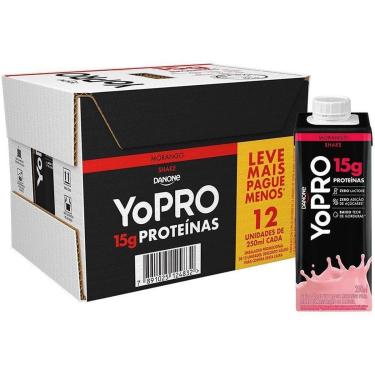 Imagem de Bebida Láctea UHT 15g de Proteínas Danone YoPRO Zero Açúcar 250ml 12 Unidades-Unissex