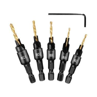 Imagem de Conjunto De Brocas Escareadoras De Aço Rápido De Alta Velocidade 5 Peç