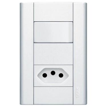 Imagem de Interruptor Simples + Tomada 2p+t 10a 250 Volts Distanciados Modulare 1435 Fame Inter.1s+tom.2p+