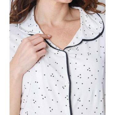 Imagem de Pijama Americano Feminino Corações Viés Marisa Off Whi-71046, Off whit