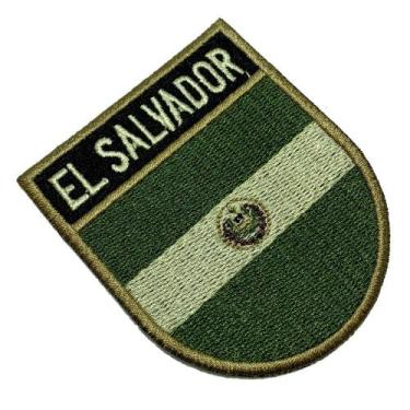 Imagem de BP0203ET03 Bandeira El Salvador Patch Bordado Termo Adesivo - BR44