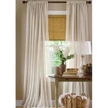 Imagem de Cortina Gaze De Linho 3,00m X 1,50m Sem Forro Para Varão - Almophadari