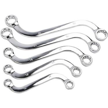 Imagem de Conjunto de chaves, anel duplo offset em forma de S, 10-19 mm, 5 unida