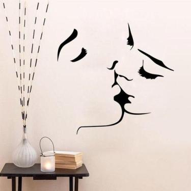 Imagem de Adesivos de parede Creative Couple Kissing Modern Line Art 57x55cm - y