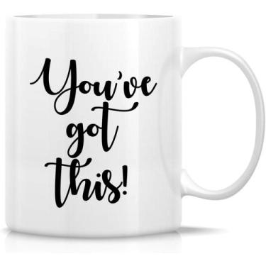 Imagem de Caneca de café em cerâmica Você tem isso! Citação motivacional 350mL -