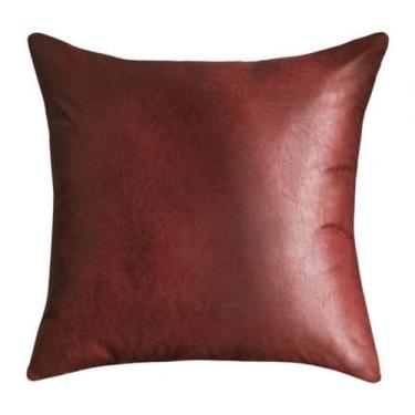 Imagem de Capa de travesseiro vintage de material sintético marrom café 45x45cm 