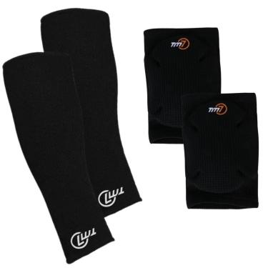 Imagem de Kit Joelheira Volêi Com Protetor Antebraço Manguito Curto Tm7-Unissex