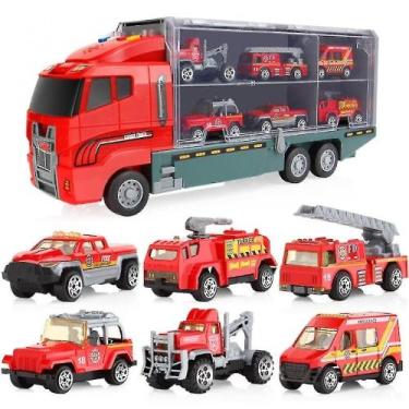 Imagem de Caminhão de bombeiros Alloy Toys Car Diecast Container Helic - Gloome 