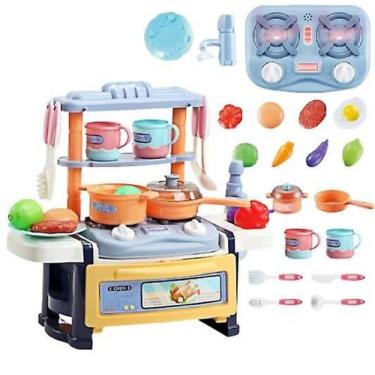 Imagem de Conjunto de cozinha de brinquedo para crianças cozinhando com mini tal