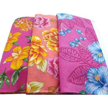 Imagem de Tecido Chitao Fundo Rosa 1,40 De Largura (metro) - Mix Sao Paulo