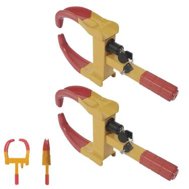 Imagem de Trava de Pneu Universal Kit 2 Uni Bloqueador De Roda Moto Carro Seguranca Roubo Antifurto Reboque Auto Veiculo