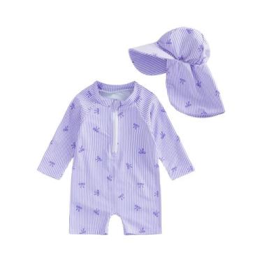 Imagem de Maiô De Verão Para Bebês Recém-nascidos, Roupa De Banho Listrada Com E