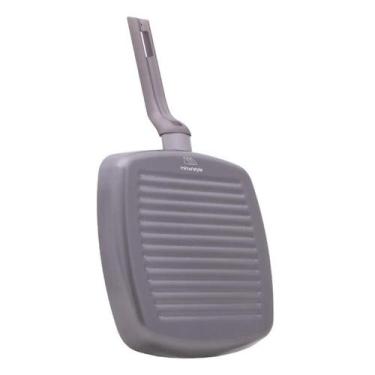 Imagem de Frigideira Antiaderente Quadrada Cerâmica Grill Chapa Grelha 24cm Mimo