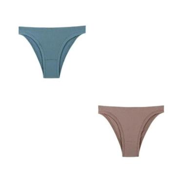 Imagem de Calcinhas Femininas Sem Costura De Cintura Baixa 2 Peças Lingerie Sexy