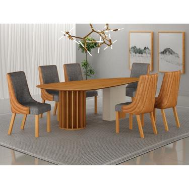 Imagem de Conjunto jantar 6 cadeiras maciça 180X90 Pilar C Arbo Design
