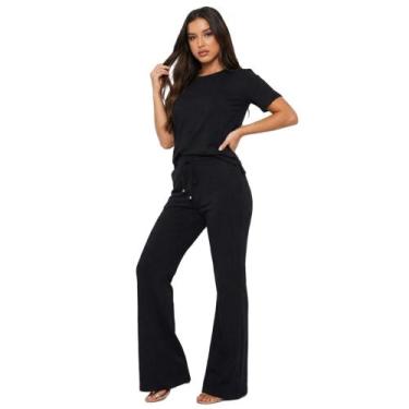 Imagem de Conjunto Pantalona Básico Leve Elegante Moletinho Aero Look Passeio Vi