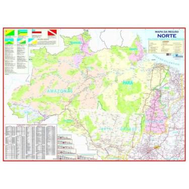Imagem de Mapa do Brasil Região Norte Amazônia Legal Turístico Atual - Multimapa