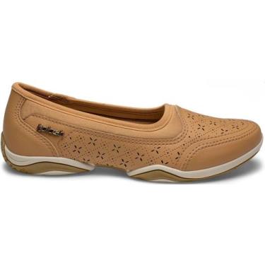 Imagem de Tênis Feminino Sapatilha Kolosh Conforto Slip On Brilho Leve, Marrom a