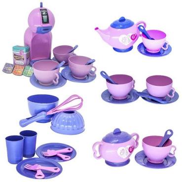 Imagem de Kit Cafeteria Brinquedo Menina Forma Copo Infantil Rosa 39pç - Altimar