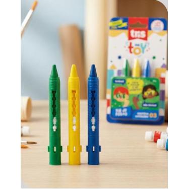 Imagem de Giz de Rosto Brasil Tris 3 Cores Pintura Facial Maquiagem Infantil Tor
