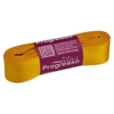 Imagem de Fita De Cetim 22mm Amarelo Ouro 38 C/10mts Fita De Cetim 22mm Amarelo 