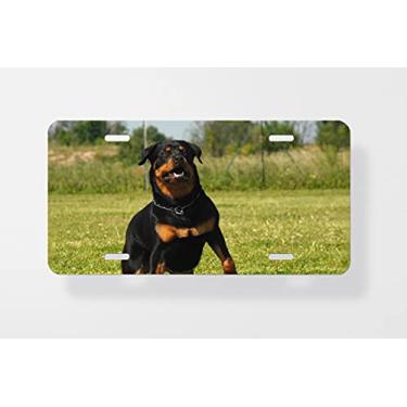 Imagem de Rottweiler 4 Capa para placa de carro – Capa para placa de carro – Capa para moldura da placa de carro 15 x 30 cm