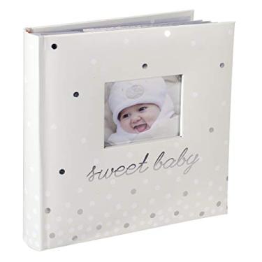 Imagem de Malden International Designs Álbum de fotos de capa de abertura de fotos branco Sweet Baby, 160-4x6, branco