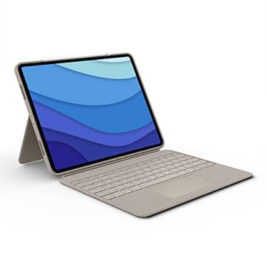 Imagem de Logitech Combo Touch iPad Pro 12,9 polegadas (5ª, 6ª geração - 2021, 2022) Capa com teclado - Teclado retroiluminado destacável com suporte, trackpad clique-em qualquer lugar, conector inteligente - areia; layout dos EUA