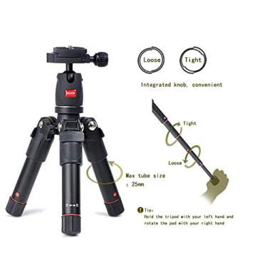 Imagem de Mini tripé de liga de alumínio portátil com cabeça de bola de rotação de 360 graus para câmera