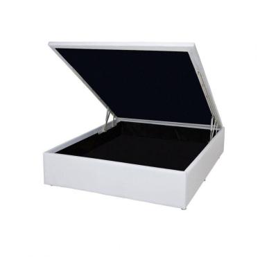 Imagem de Base Baú Physical Corino Casal 138x188x39cm Ortobom Branco