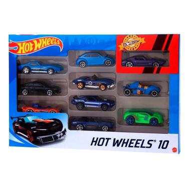 Imagem de Carrinho Hot Wheels Veículo Básico Kit 10 Unidades Brinquedo Miniatura Presente Menino Hotwheels