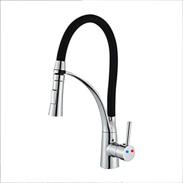 Imagem de Sílica Gel Nariz Qualquer Direção Torneira de Cozinha Giratória Frio e Quente Preto Azul Misturador de Água Rosa Torneira de Cozinha de Mano Único, Branco, China