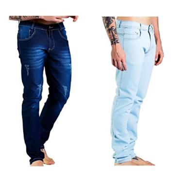 Imagem de Kit 2 Calças Jeans Masculina Sandro Clothing Azul Claro e Azul Escuro (46)