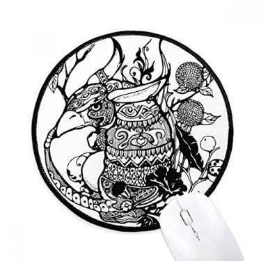 Imagem de DIYthinker Obra-prima chinesa montanhas rios desenho mouse pad desktop escritório tapete redondo para computador