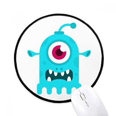 Imagem de Universo e alienígena ciclope azul alienígena mouse pad desktop escritório tapete redondo para computador