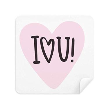 Imagem de Pano de limpeza de tela I Love You Pink Quote Style tecido de camurça 2 peças