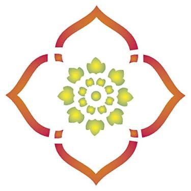 Imagem de Stencil de Acetato para Pintura OPA Simples 10 x 10 cm - 463 Medalhão Indiano