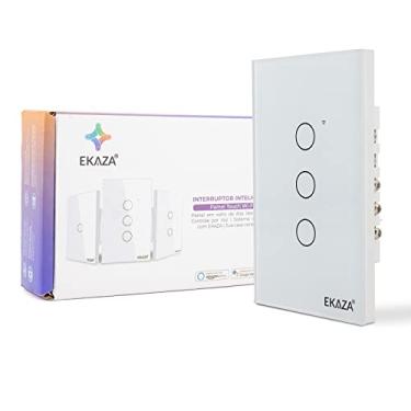 Imagem de EKAZA Interruptor Inteligente, Touch, Wifi+BLE, 3 botões, Branco, Compativel com Google home e Alexa EKAT-T307-3W