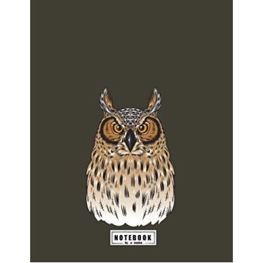Imagem de Notebook: Owl on dark green cover and Dot Graph Line Sketch pages, Extra large (8.5 x 11) inches, 110 pages, White paper, Sketch, Draw and Paint: 3