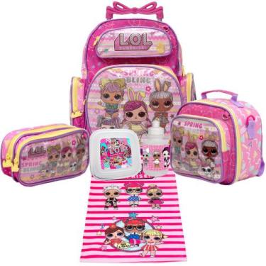 Kit Mochila Escolar Infantil LOL BFFS 4 Eva Com Rodinhas - Luxcel